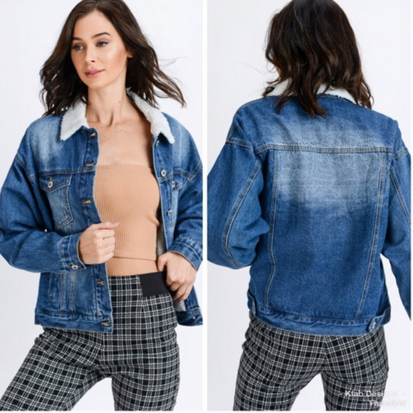 HOST PICK | Faux Sherpa Lined Denim Jacket - Picture 2 of 6